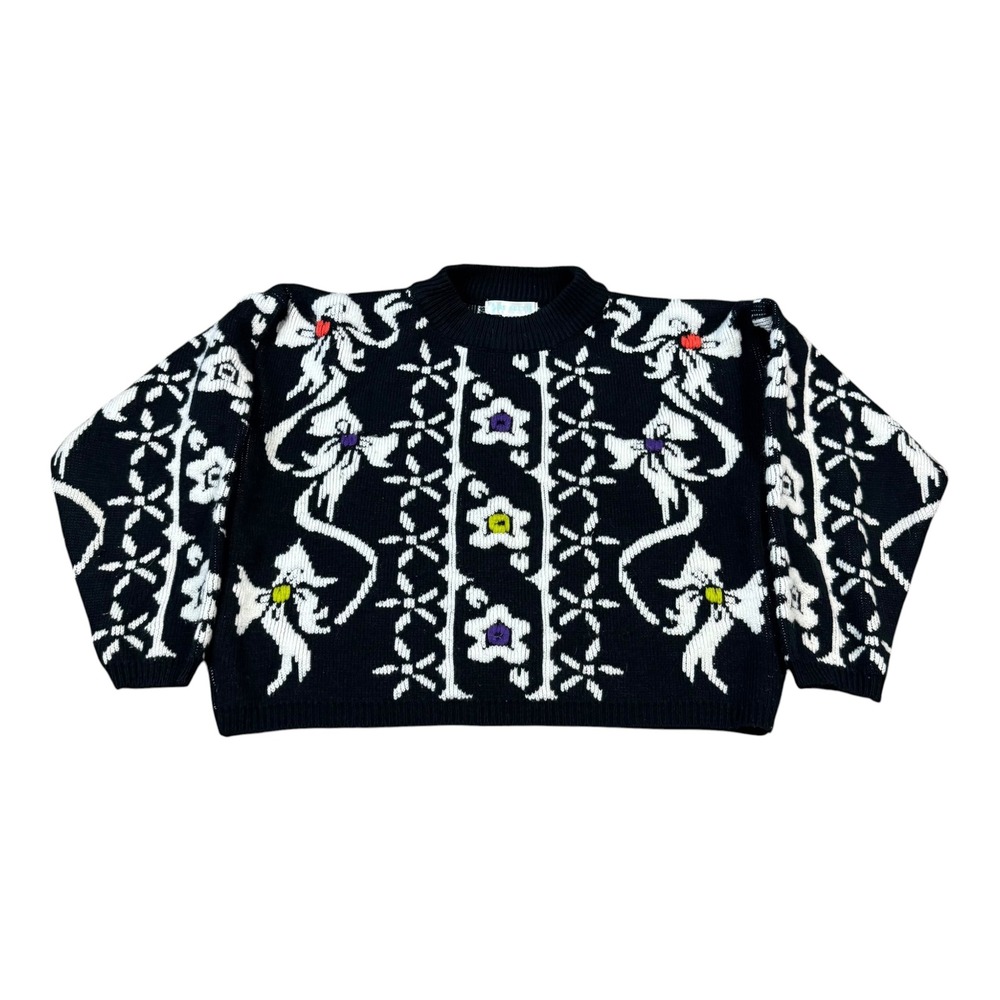 Vintage‎ Jamie Scott Acrylic Geometric Cropped Sweater Women's Medium